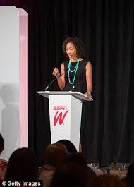 Sage Steele at George university Washington , as a guest speaker about black lives matter. 